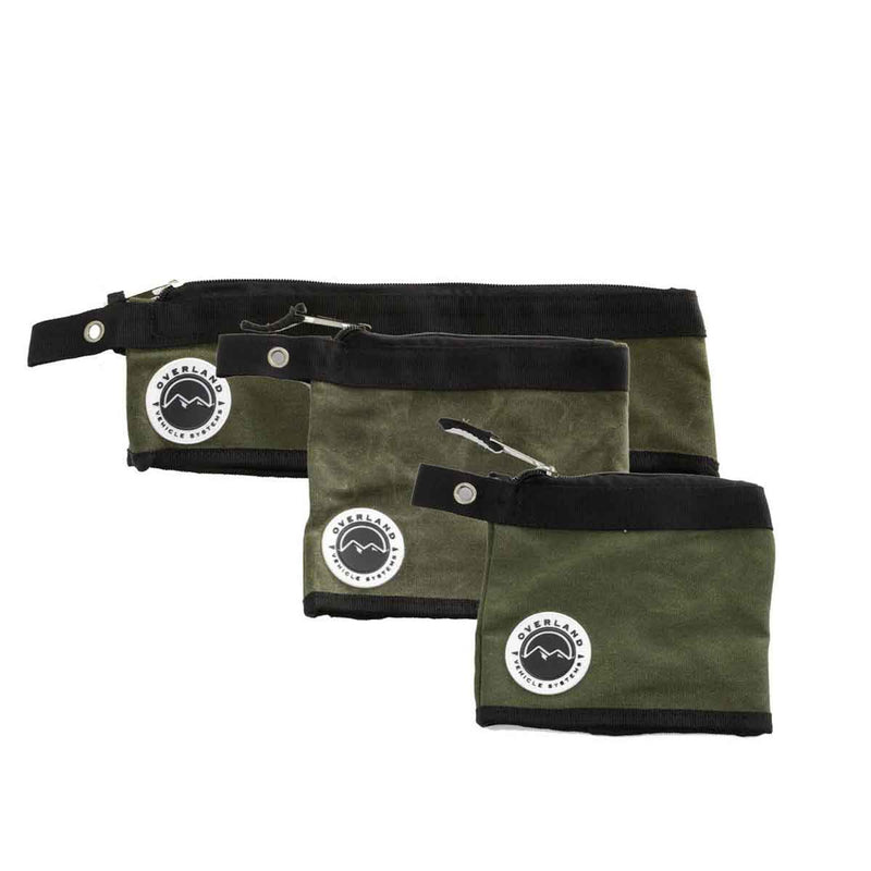 Overland Vehicle Systems Small/Medium Size 3 Bag Set of Storage Bags #12 Waxed Canvas