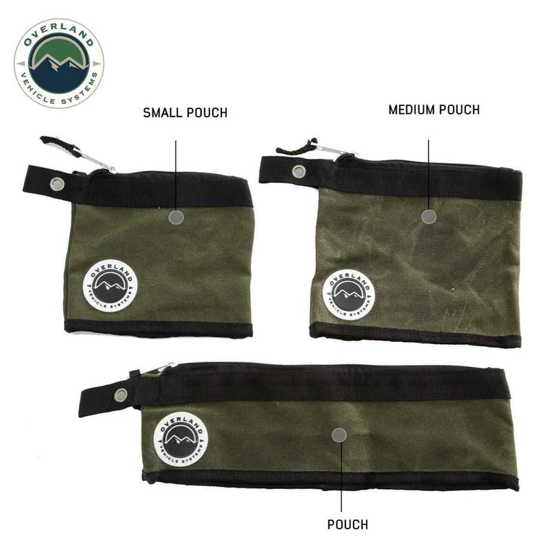 Overland Vehicle Systems Small/Medium Size 3 Bag Set of Storage Bags #12 Waxed Canvas