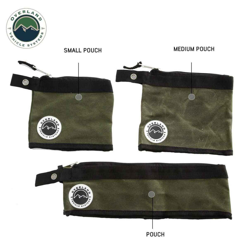 Overland Vehicle Systems Small/Medium Size 3 Bag Set of Storage Bags #12 Waxed Canvas