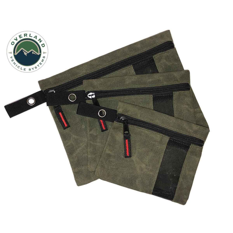 Overland Vehicle Systems Small Size 3 Bag Set of Storage Bags #12 Waxed Canvas