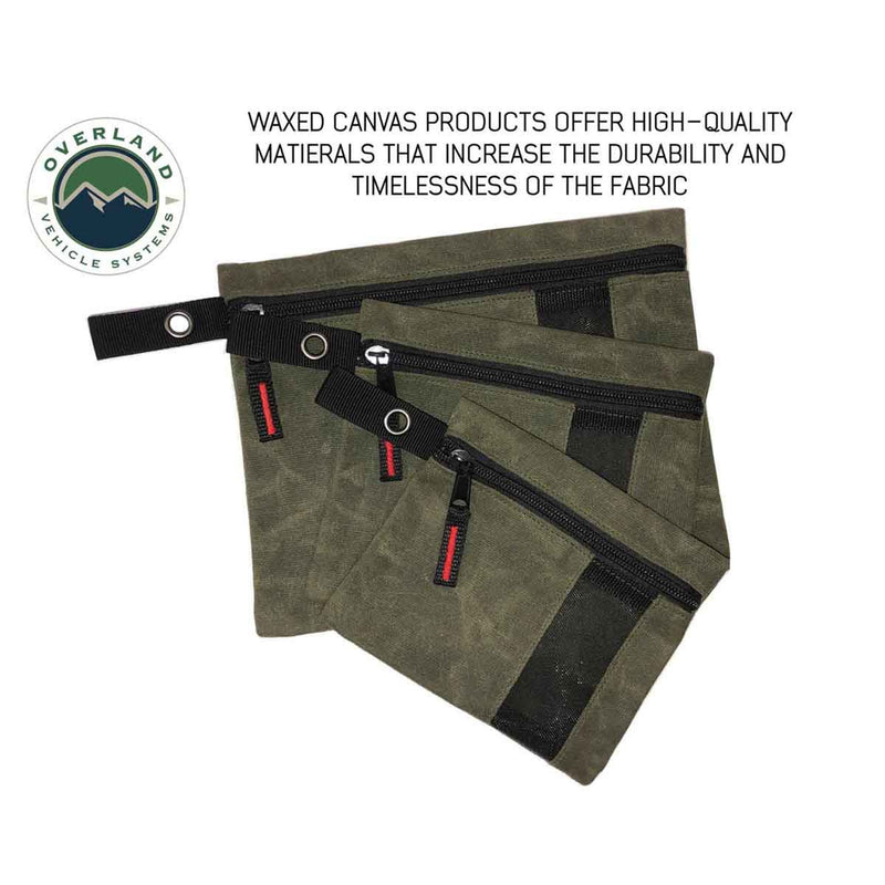Overland Vehicle Systems Small Size 3 Bag Set of Storage Bags #12 Waxed Canvas