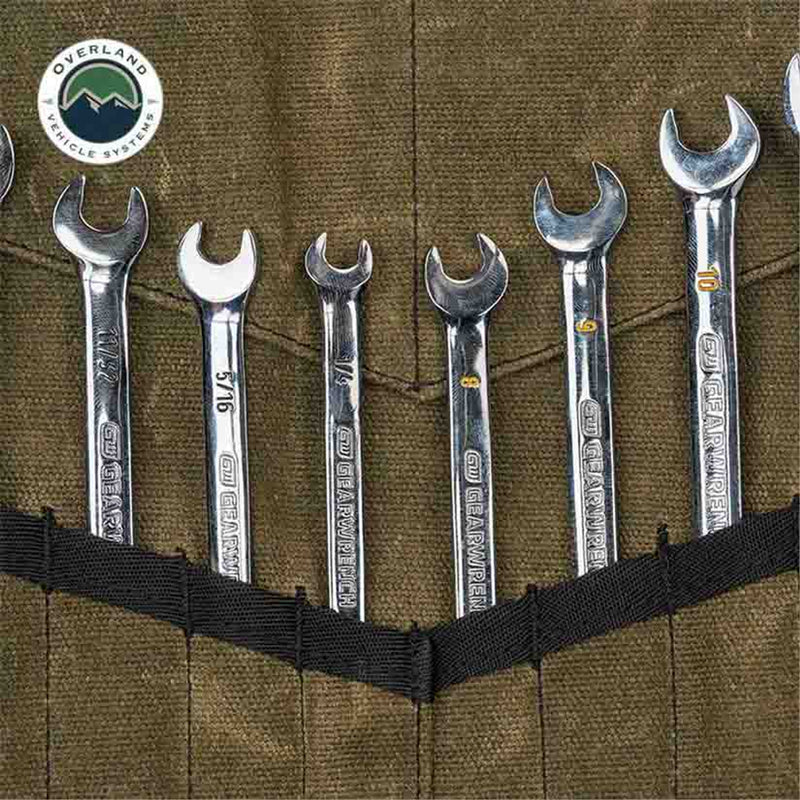 Overland Vehicle Systems Wrench Tool Roll #16 Waxed Canvas Storage