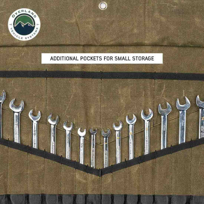 Overland Vehicle Systems Wrench Tool Roll #16 Waxed Canvas Storage