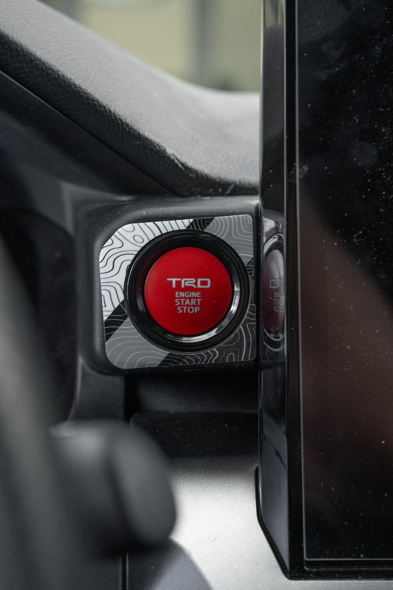 Vinyl Garage Start/Stop Button Overlay For 4Runner (2025-Current)