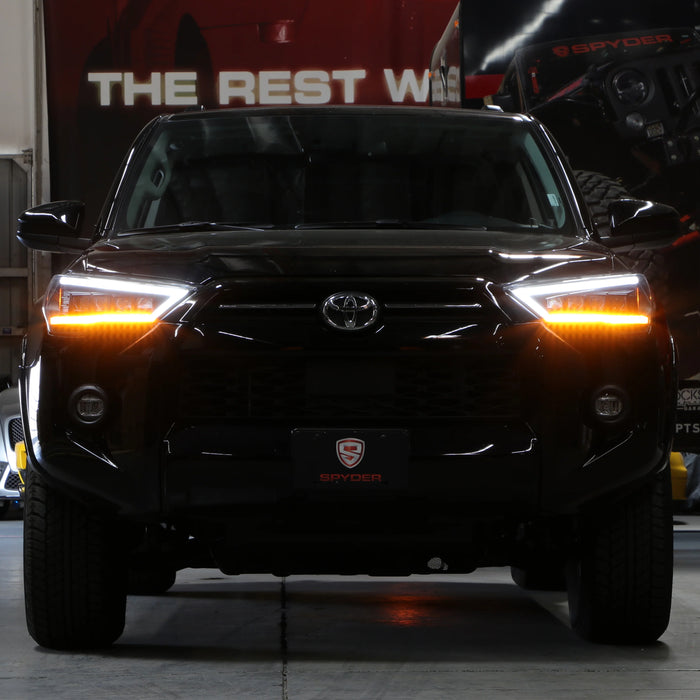 Spyder Apex Black LED Headlights W/Sequential Turn Signal for 4Runner (2014-2020)