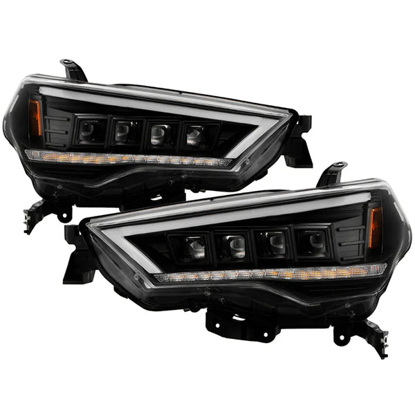 Spyder Apex Black LED Headlights W/Sequential Turn Signal For