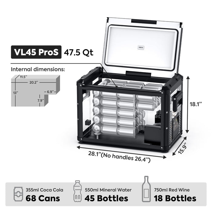 ICECO VL45ProS Single Zone Portable Freezer 45 LT