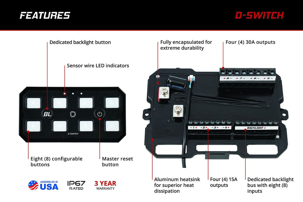 Diode Dynamics D-Switch 8-Channel Switch Panel for 4Runner