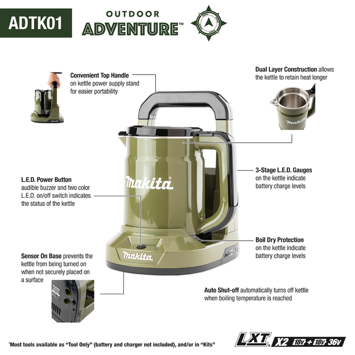 Makita Outdoor Adventure 36V Hot Water Kettle — 4Runner Lifestyle