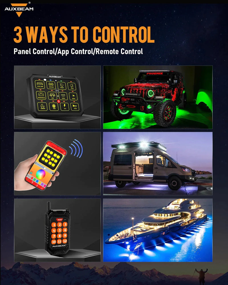 Auxbeam AC-1200 RGB Switch Panel (One-Sided Outlet)