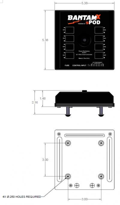 sPOD BantamX w/ Touchscreen: Universal (Full Kit w/ 36" Battery Cables)