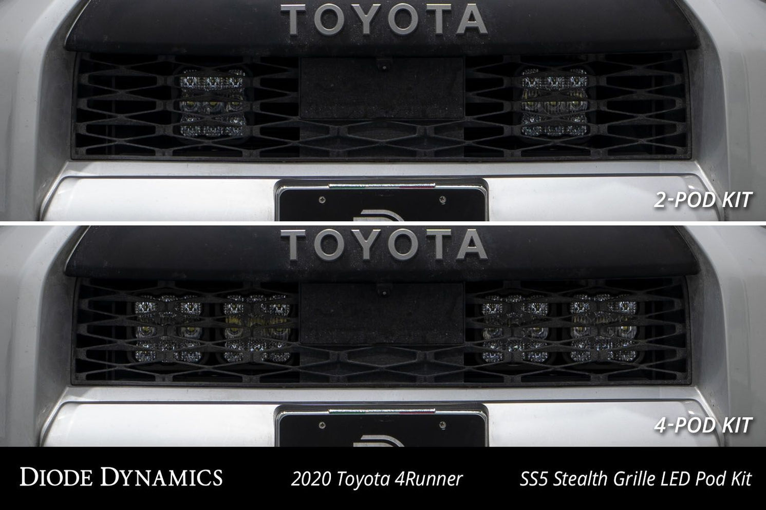 Diode Dynamics SS5 Stealth Grille LED Pod Kit For 4Runner (2014-2024 ...
