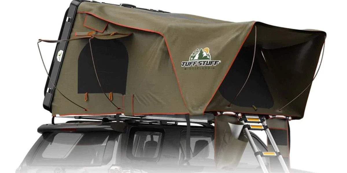 opening tent Tuff Stuff Alpha Hard Top Side Open Tent Black 4 Person Black TS-RTT-CS-BK