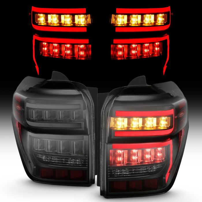 Anzo Tail Lights Black Housing with Smoked Lens For 4Runner (2010-2024)