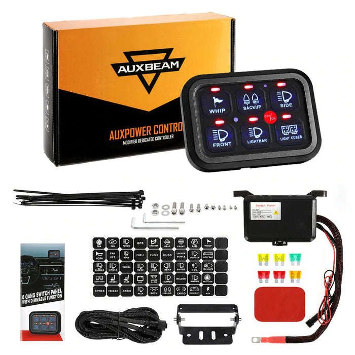 Auxbeam 6 Gang LED Switch Panel Kit — 4Runner Lifestyle Auxbeam 6 Gang LED Switch Panel Kit — 4Runner Lifestyle