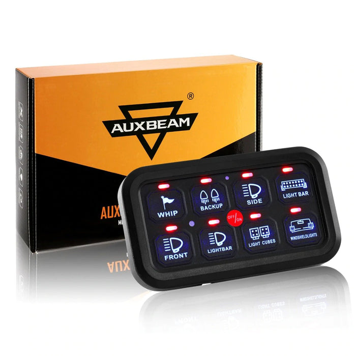 Auxbeam 8 Gang LED Switch Panel Kit (One-Sided) — 4Runner Lifestyle Auxbeam 8 Gang LED Switch Panel Kit (One-Sided) — 4Runner Lifestyle