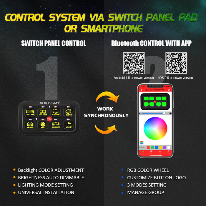 6 Gang LED Switch Panel Automatic Dimmable function Slim Touch 12V