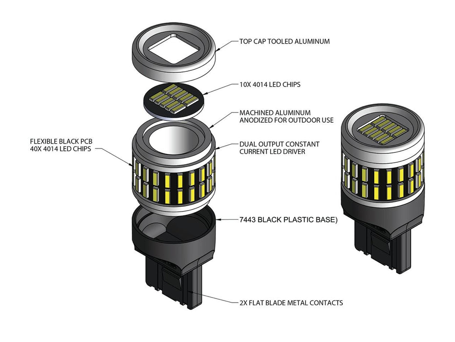 VLEDS 50 LED High Visibility Amber Turn Signal Bulbs + Hyperflash Kit For 4Runner (2010-2024)
